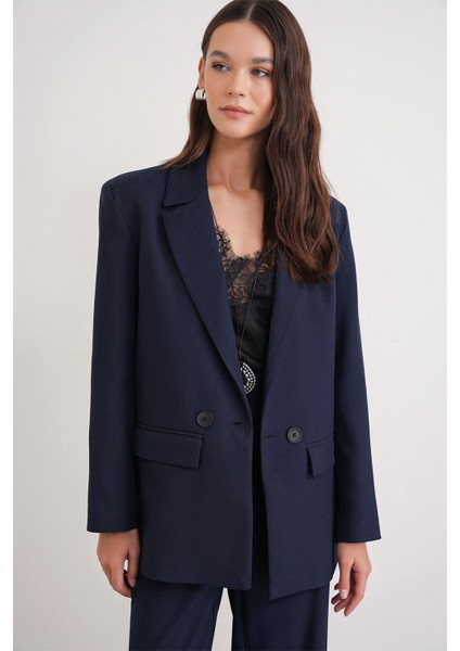 4516 Kadın Bezayağı Blazer Ceket Lacivert fırsatları