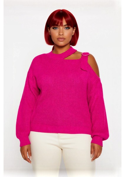 Kadın Rahat Kesim Düz Desenli Düşük Kol Triko Kazak Omuz Dekolteli Kışlık Gündelik Şıklık Kaliteli fiyatları