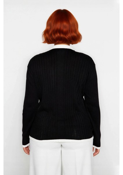 Kadın Basic Siluet Ince Akrilik Dokuma Fitilli Dik Yaka Triko Kazak Standart Uzun Kollu Model modelleri