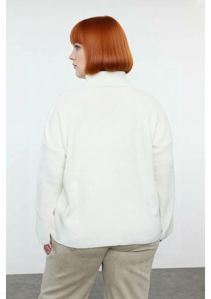 Kadın Düz Relaxed Kalıp Balıkçı Yaka Düşük Kol Triko Kazak Kış Kombinlerine Konfor Katıyor modelleri