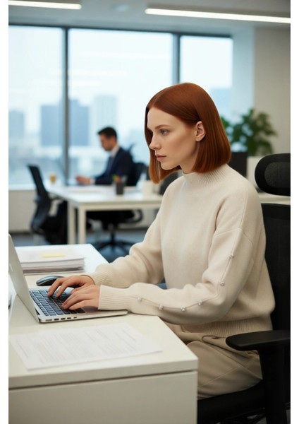 Kadınlar Için Konforlu Gri Triko Kazak Düşük Kol ve Dik Yaka Tasarımı Düğmeli Kışlık Regular Kalıp