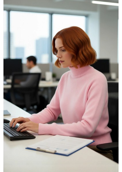 Kadın Cool Comfort Oversize Dik Yaka Triko Kazak Basic Rahat Kışlık Bordo Günlük Şıklığı Tamamlar