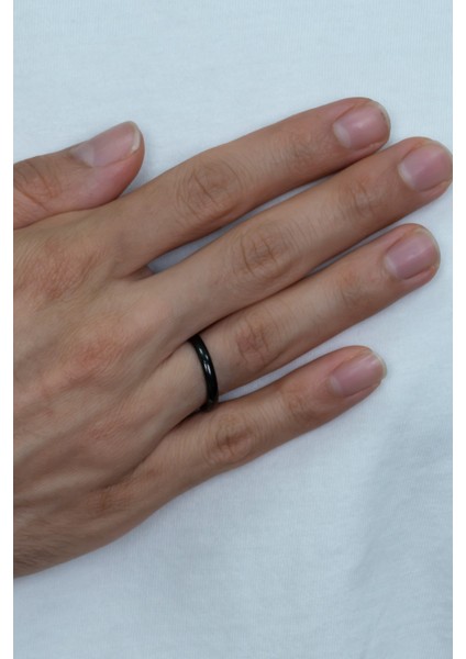 3mm İnce Bombeli Parlak Erkek Kadın Unisex Çelik Alyans Yüzük cl27