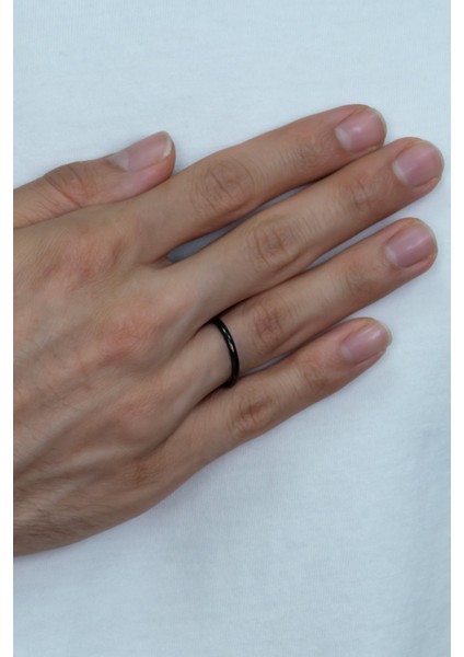 2mm Süper İnce Bombeli Parlak Erkek Kadın Çelik Alyans Yüzük cl26