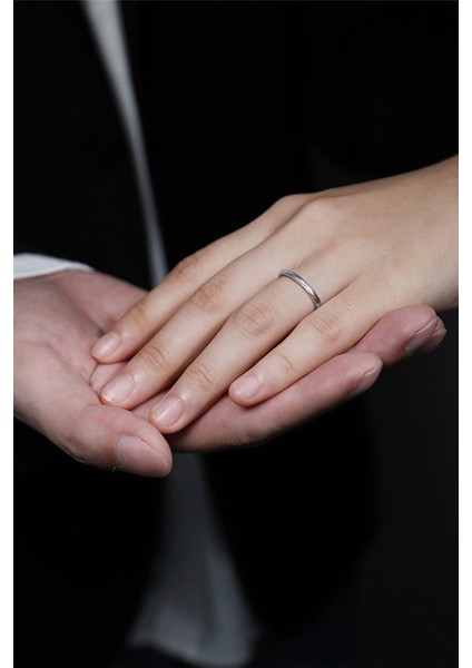 2mm Süper İnce Bombeli Parlak Erkek Kadın Çelik Alyans Yüzük cl26