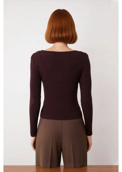 Kadınlar Için V Yaka Düz Desen Uzun Kollu Fitted Triko Kazak Ilkbahar Sonbahar Güncel Trendler modelleri