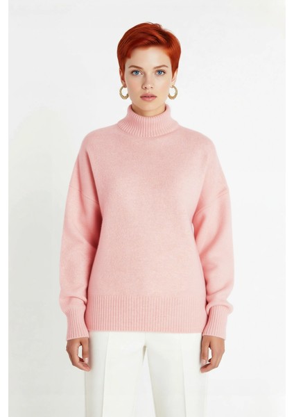 Kadın Günlük Oversize Düşük Kol Dik Yaka Uzun Triko Kazak Kışlık Şık Basic Rahatlık Sunar Kaliteli fiyatları