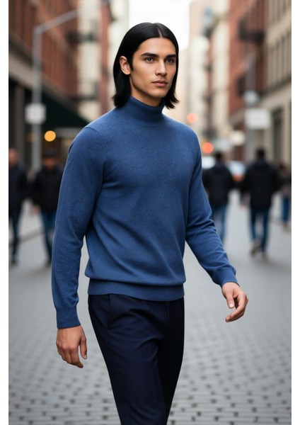 Erkek Standart Kol Fitted Kalıp Triko Kazak Günlük Giyimde Zarafet ve Şıklığı Birleştirir Kaliteli fırsatları