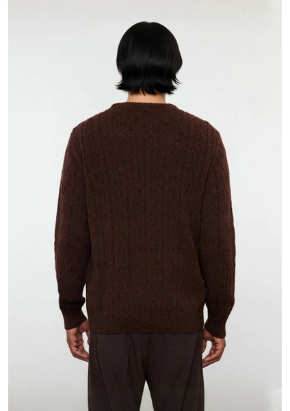 Erkek Regular Kalıp Bisiklet Yaka Dokulu Triko Kazak Casual Günlük Stilinize Rahat Dokunuş modelleri