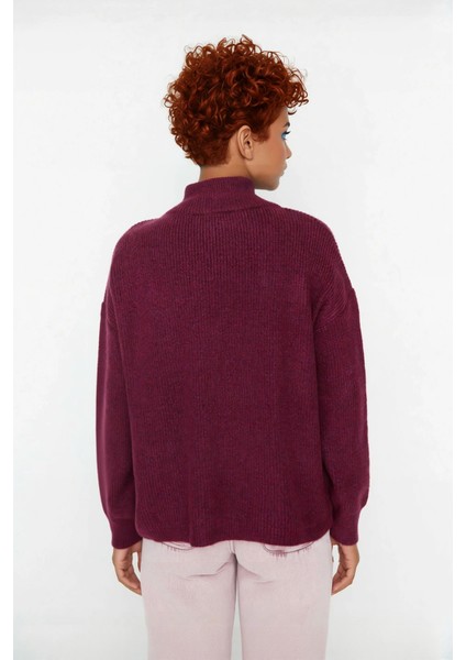 Kadın Oversize Rahat Kesim Düşük Kol Fermuarlı Dik Yaka Triko Selanik Örgü Uzun Kollu Kazak modelleri