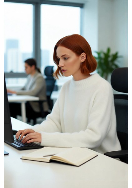 Kadınlara Özel Oversize Kesim Dik Yaka Triko Kazak Günlük Şıklıkta Kışlık Rahatlık Sunuyor