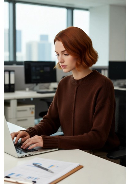 Kadın Soğuk Havaların Kurtarıcısı Oversize Kalın Düz Desen Triko Kazak Düşük Kol Gri Kaliteli