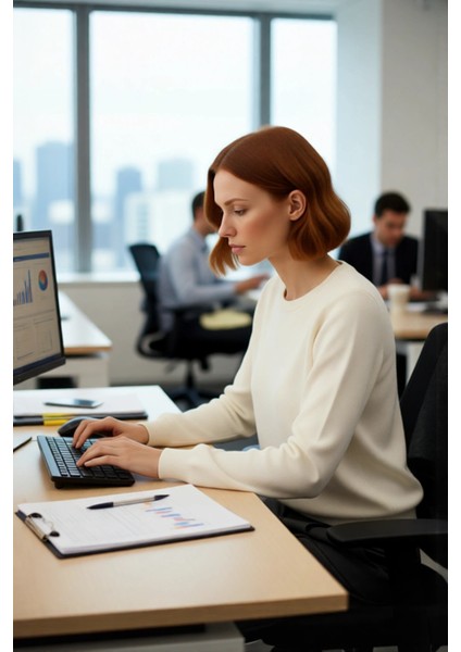 Ekru Renkli Kadın Regular Kalıp Bisiklet Yaka Kalp Motifli Triko Kazak Kış Modasına Şık Dokunuş