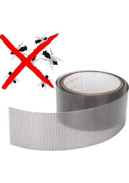 Yapışkanlı Sineklik Tülü Tamir Bandı Yırtık Kopmuş Delik Fiber Tül Yapıştırma Siyah 48 mm x 2 Metree fiyatları