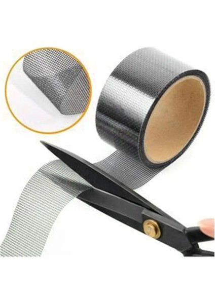Yapışkanlı Sineklik Tülü Tamir Bandı Yırtık Kopmuş Delik Fiber Tül Yapıştırma Siyah 48 mm x 2 Metree indirimleri