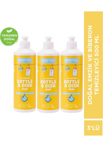 Doğal Emzik ve Biberon Temizleyici 3'lü Set 500 ml