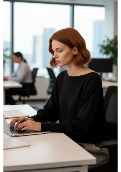 Kadın Oversize Triko Kazak Kayık Yaka ve Yarasa Kol Detaylı Kış Bahar Gardıroplarının