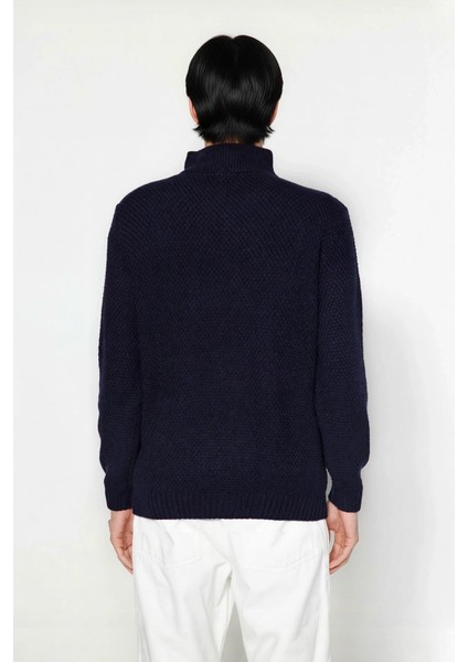 Erkek Casual Uzun Kollu Saç Örgü Desenli Fermuarlı Dik Yaka Regular Kalıp Triko Kazak Kaliteli modelleri