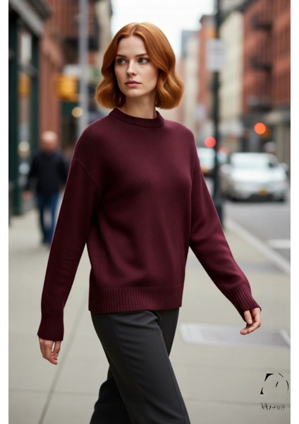 Kadın Düşük Kol Oversize Triko Kazak Bisiklet Yaka Yumuşak Dokulu Basic Kış Kombinleri Için Ideal fırsatları