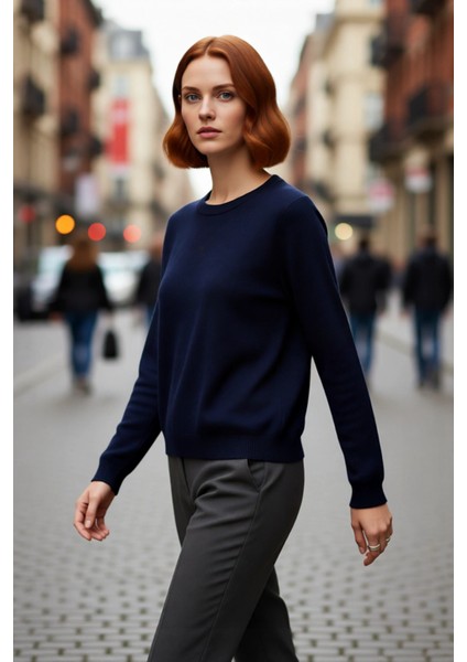 Ekru Renkli Kadın Regular Kalıp Bisiklet Yaka Kalp Motifli Triko Kazak Kış Modasına Şık Dokunuş fırsatları