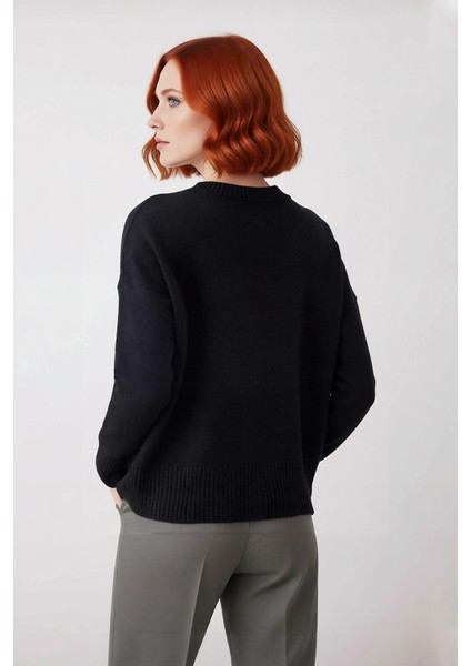 Kadın Günlük Oversize Düşük Kol Dik Yaka Uzun Triko Kazak Kışlık Şık Basic Rahatlık Sunar Kaliteli modelleri