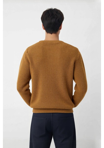 Erkek Regular Kesim Bisiklet Yaka Dokulu Triko Kazak Soğuk Havalarda Konforlu Stil Kaliteli modelleri