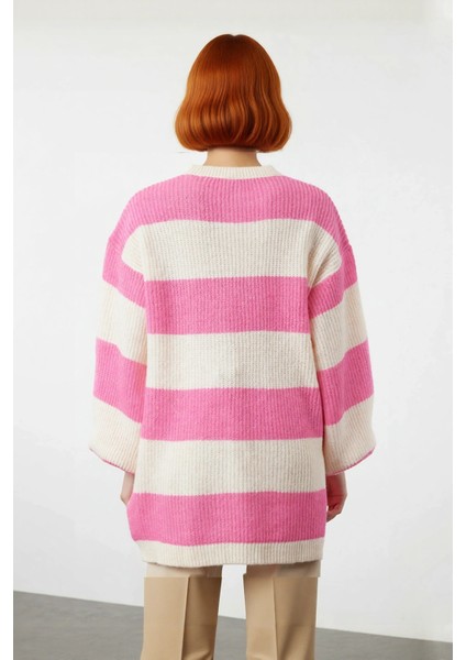 Kadınlara Özel Relaxed Fit Bisiklet Yaka Çizgili Desenli Uzun Kollu Triko Kazak Günlük Şıklık fiyatları