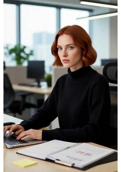 Kadın Oversize Kalın Triko Kazak Gri Rengi ve Dik Yaka Tasarımıyla Kış Kombinlerinin Yıldızı