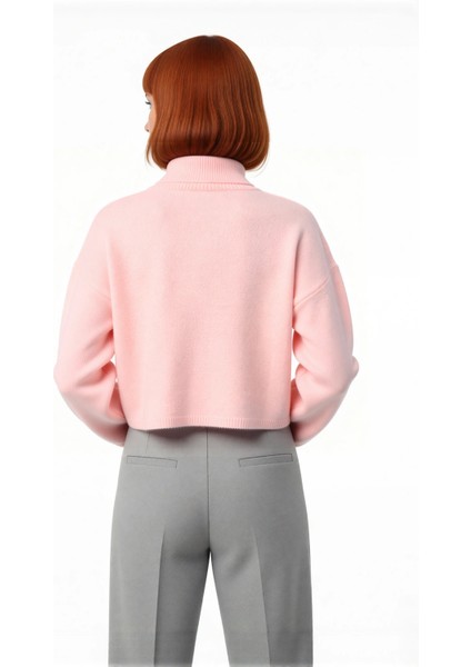 Kadın Oversize Balıkçı Yaka Düşük Kol Triko Kazak Süper Crop Boy Kışlık Rahat ve Şık Tasarım modelleri