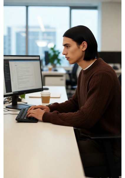 Erkek Regular Kalıp Bisiklet Yaka Dokulu Triko Kazak Soğuk Havalarda Sıcak Tutan Şıklık Kaliteli fırsatları