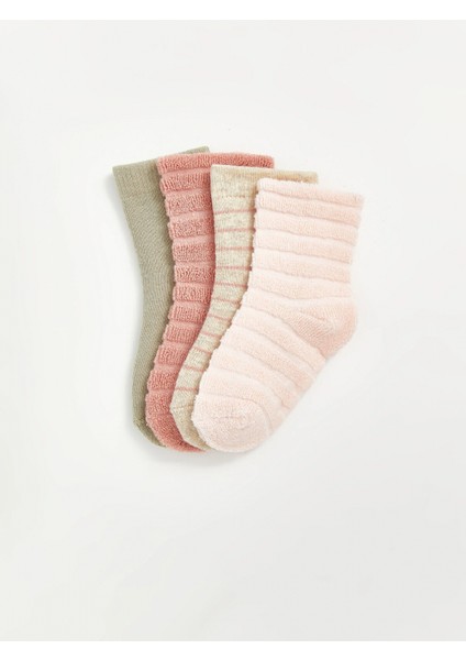 Lcw Baby Pembe Çizgili Kız Bebek Soket Çorap 4'lü fiyatları