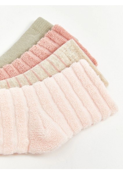 Lcw Baby Pembe Çizgili Kız Bebek Soket Çorap 4'lü indirimleri
