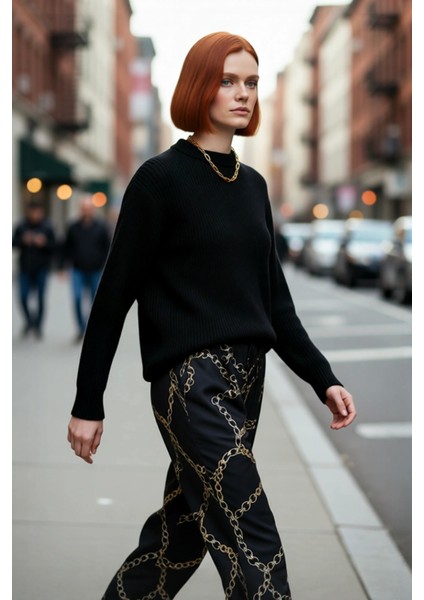 Kadın Rahat Oversize Triko Kazak Düşük Kol Bisiklet Yaka Kışlık Günlük Basic Giyim Stili Kaliteli fırsatları