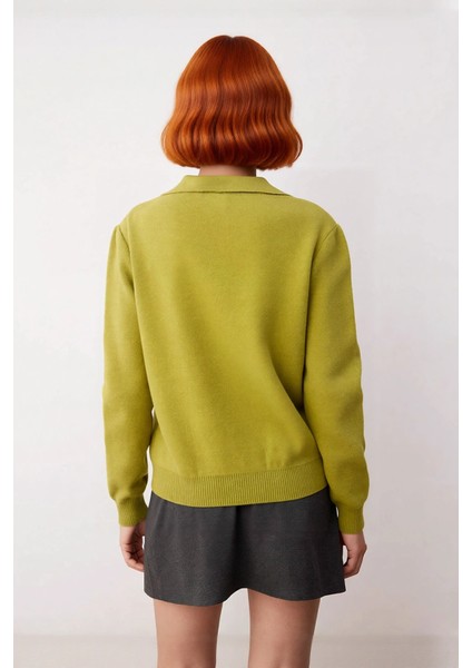 Kadın Baklava Desenli Polo Yaka Triko Kazak Kış ve Sonbahar Şıklığınıza Klasik Bir Dokunuş modelleri