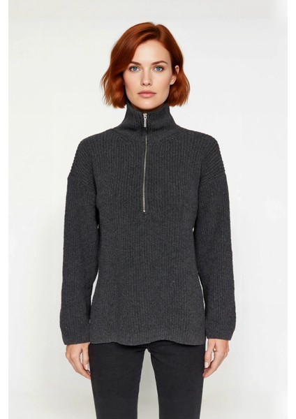 Kadın Orta Kalınlık Düşük Kol Selanik Dokuma Regular Kesim Uzun Triko Kazak Günlük Kullanıma Uygun fiyatları