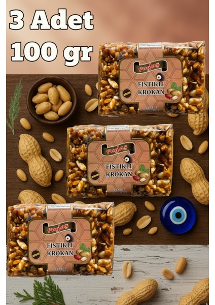Fıstıklı Krokan 100 gr x 3 Adet