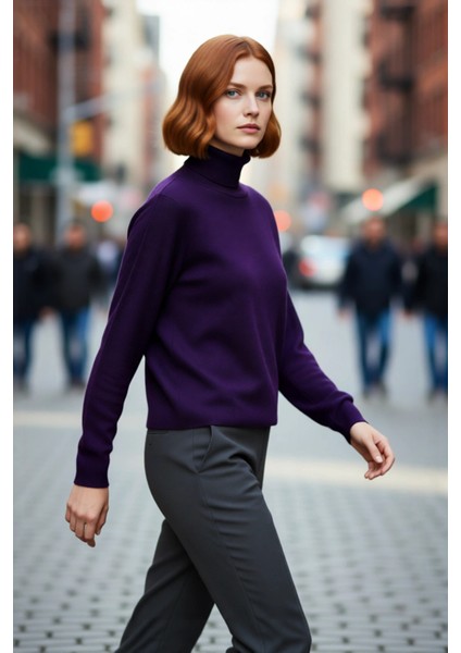 Kadın Günlük Akrilik Oversize Balıkçı Yaka Triko Kazak Konforlu ve Şık Kış Kombinleri Kaliteli modelleri