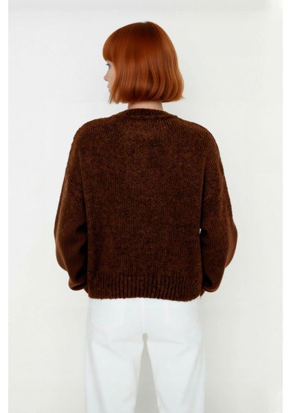 Kadın Geniş Kalıp Kalın Dokulu Bisiklet Yaka Düşük Kol Triko Kazak Soğuklara Özel Konforlu Seçim fiyatları