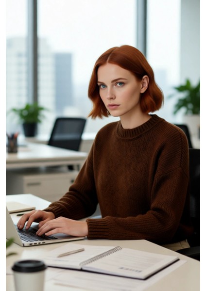 Kadın Geniş Kalıp Kalın Dokulu Bisiklet Yaka Düşük Kol Triko Kazak Soğuklara Özel Konforlu Seçim fırsatları