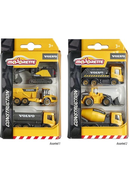 Volvo 3'lü Metal Diecast Inşaat Araç Seti - Ekskavatörlü 3104000 fırsatları