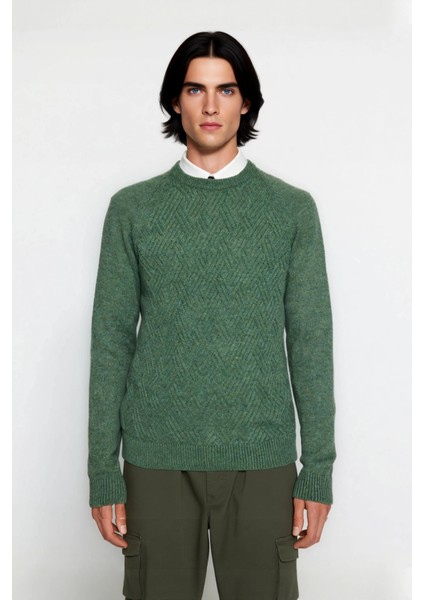 Unisex Kalın Triko Kazak Fitted Kesim Dokulu Yüzey Reglan Kol Bisiklet Yaka Kış Stiline Modern fiyatları