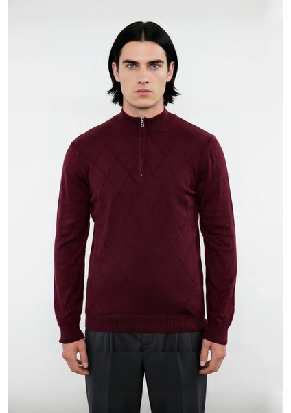 Erkek Casual Şık Regular Fit Pamuk Akrilik Triko Yarım Balıkçı Fermuarlı Kazak Kış Için Kaliteli fiyatları