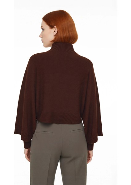 Kadın Basic Siluet Oversize Dik Yaka Ispanyol Kol Akrilik Triko Kazak Konforlu ve Modern Kaliteli modelleri