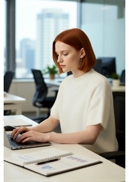 Kadın Oversize Kesim Dik Yaka Kalın Dokulu Triko Kazak Kısa Kollu Rahat Ilkbahar Sonbahar Giysisi