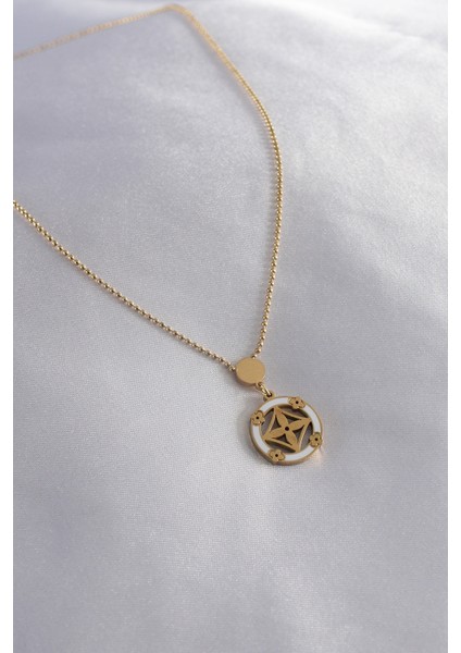 316L Çelik Gold Renk Çiçek Figür Kadın Kolye - Lisinya fiyatları