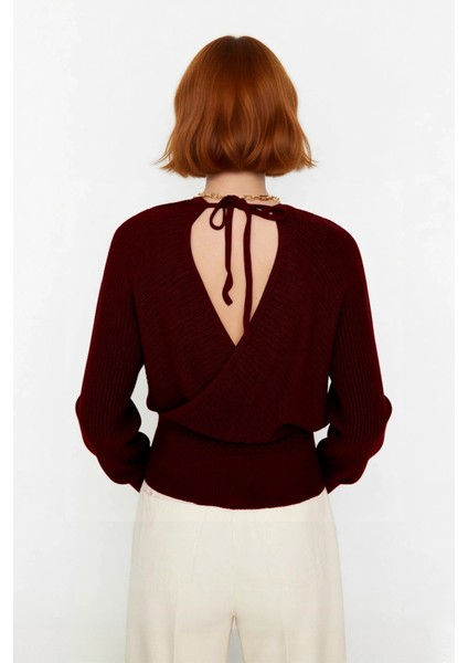 Kadın Casual V Yaka Kruvaze Triko Kazak Regular Kalıp Tek Plaka Dokuma Rahat Kışlık Seçim Kaliteli modelleri