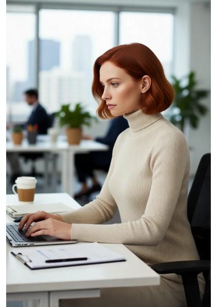 Kadın Basic Balıkçı Yaka Fitted Triko Kazak Akrilik Kumaşıyla Kış Kombinlerinin Vazgeçilmezi