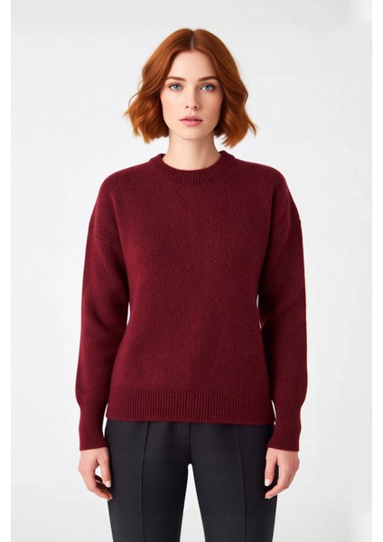 Kadın Casual Günlük Bisiklet Yaka Oversize Düşük Kol Triko Kazak Rahat ve Şık Bir Parça Kaliteli fiyatları