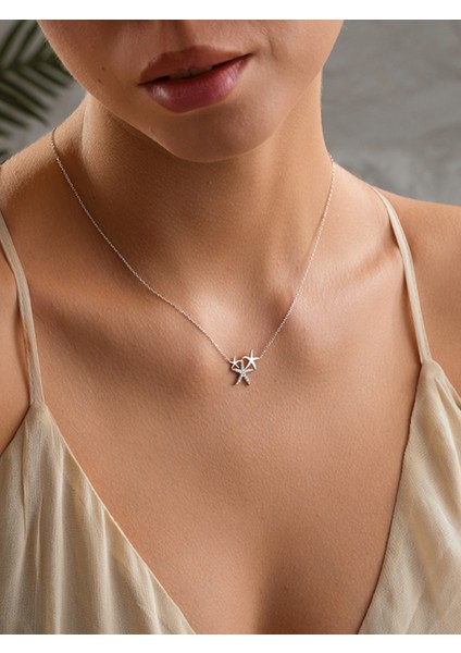 925 Gümüş Rodyum Kaplama Deniz Yıldızı Kolye fiyatları
