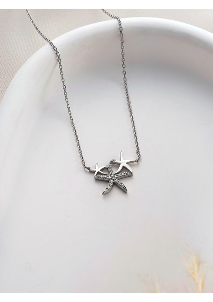 925 Gümüş Rodyum Kaplama Deniz Yıldızı Kolye fırsatları